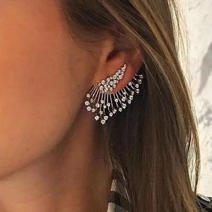 Silver Tone Punk Statement Style Earring, 1 piece